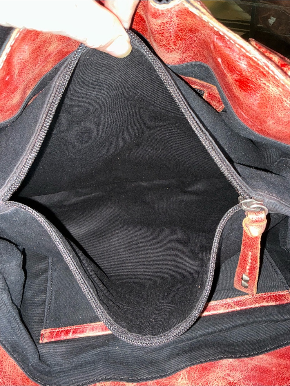 NWT Bed Stu Leather Rockaway Shoulder Crossbody Bag Tote Cherry Red Lacquer $345 - Picture 14 of 16